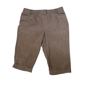 Larry Levine Woman Women's Size 18W Gray Bermuda Shorts, Capris #0000.